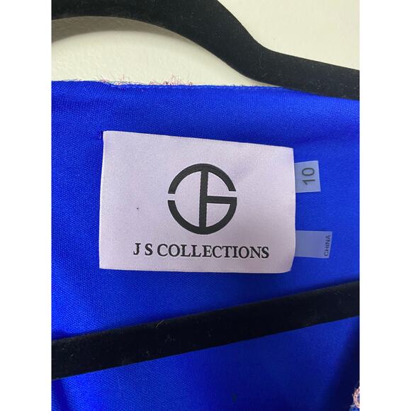 NEW JS COLLECTIONS DRESS KAMILA MERMAID BOW EMBROIDERED FLORAL MAXI LONG GOWN - Picture 5 of 15